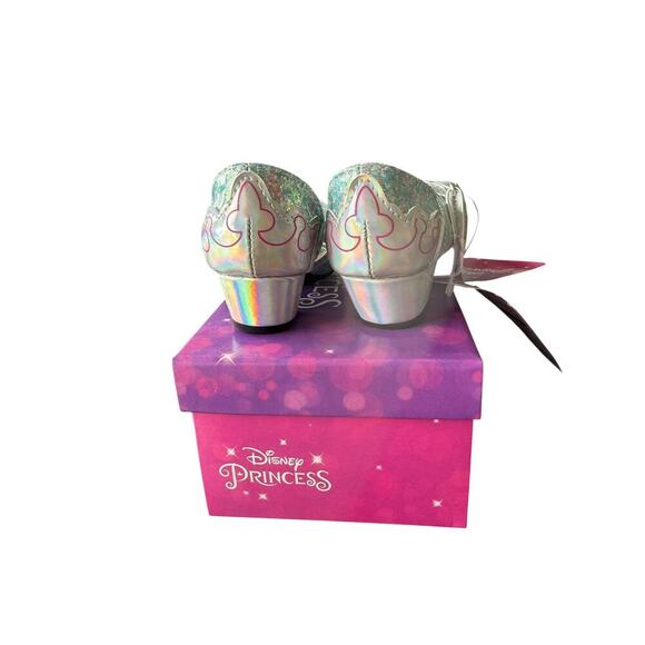 Disney Toddler Girls' Silver Glittery Disney Princess Ballet Flats Size 6 - Picture 7 of 9